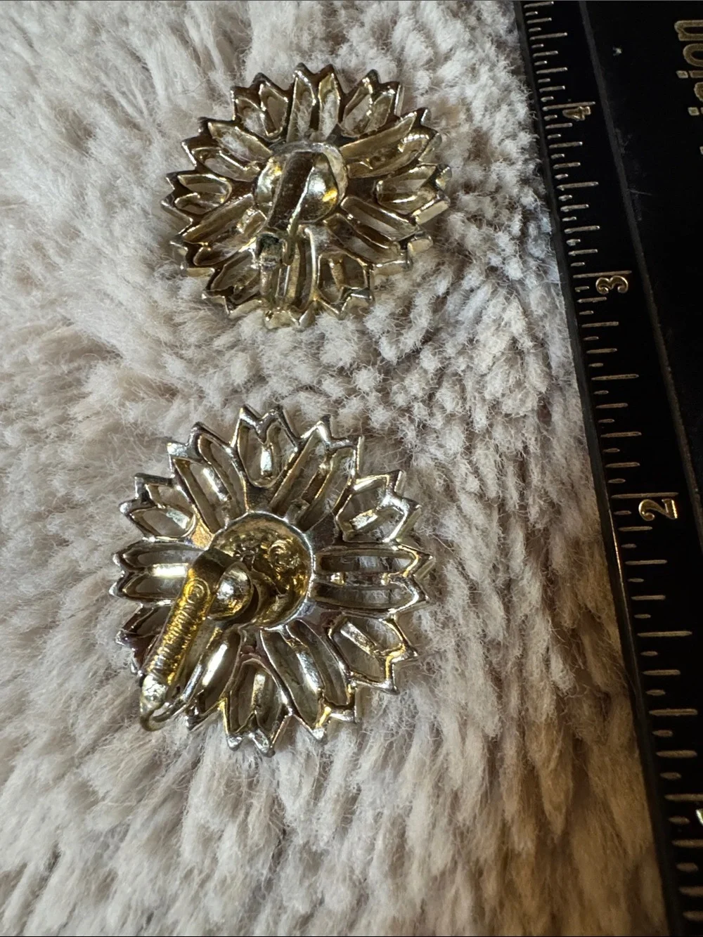 Gold Floral Sunburst Clip-On Earrings - Women Jewelry